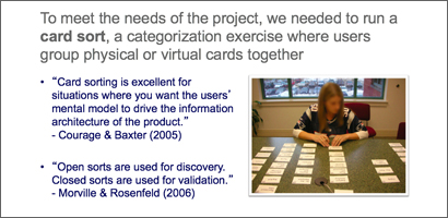 Card Sorts, User Research